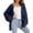 Dark Blue, variant on Women's Button-Down Knit Cardigan, Long Sleeve Oversized Sweater, Open Front Casual Coat, Soft Yarn Fabric, Comfortable Loose Fit for Fall and Winter,Yellow M