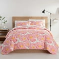 thumbnail image 2 of Martex Color Solutions Path of Poppies Floral Cotton Comforter Set, White/Pink, King, 2 of 6