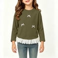 thumbnail image 6 of fatyb Girls Long Sleeve Tops Ruffle Hem T Shirts with Bow Kids Crew Neck Cute Blouses for 0-12 Years, 6 of 7