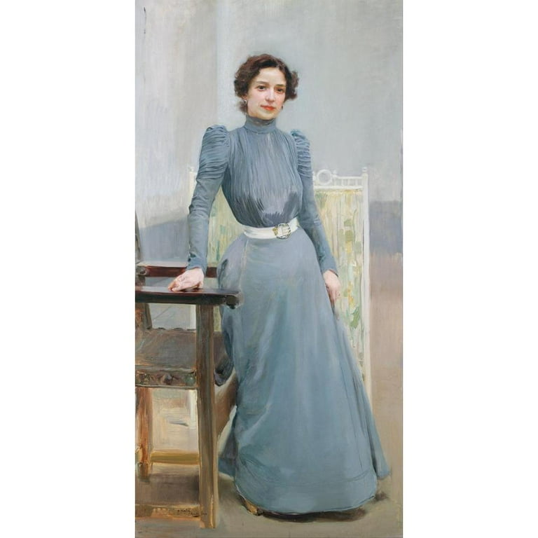 Joaqun Sorolla 14x24 Black Ornate Framed Double Matted Museum Art Print  Titled: Clotilde in Gray Suit - Clotilde in a Gray Dress (1900) -  Walmart.com