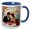 Blue/White, variant on 3drose, Be My Valentine a Romantic Couple at Restaurant at Seafront. Card, 11oz Magic Transforming Mug