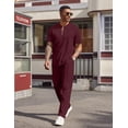 thumbnail image 6 of COOFANDY Men' 2 Pieces Outfits Casual Quarter Zip Polo Shirt and Jogging Pants Summer Tracksuits Set, 6 of 6