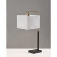 thumbnail image 3 of Adesso Flora Table Lamp, Black & Antique Brass, Off-White Textured Fabric Shade, 3 of 6