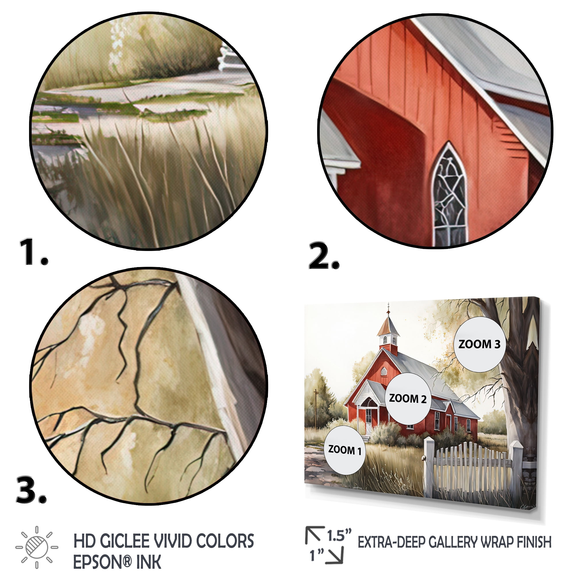 Designart Church In Country Town VI Canvas Wall Art