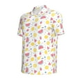 thumbnail image 2 of Rocae Tropical Fruit for Men's Short Sleeve Polo Shirt, Quick Drying Performance Moisture Wicking Sports Men's Golf Shirt Medium, 2 of 9