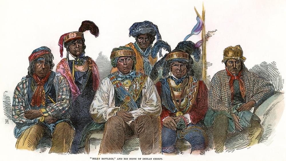 Chief Billy Bowlegs Nbowlegs (Born 1810)Second From Right With His