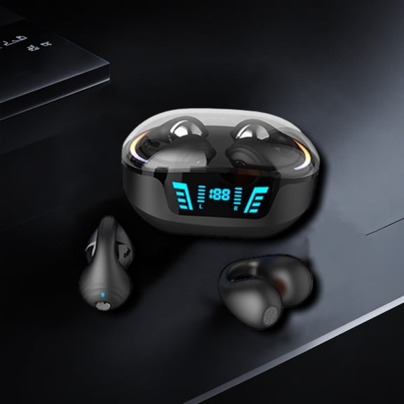 AZXY Wireless Earbuds Bluetooth,Noise Cancelling Earbuds,True Wireless Ear Buds with Charging Case,Waterproof Open Ear Clip Headphones Bluetooth 5.3 for Sports Gym Cycling On Clearance