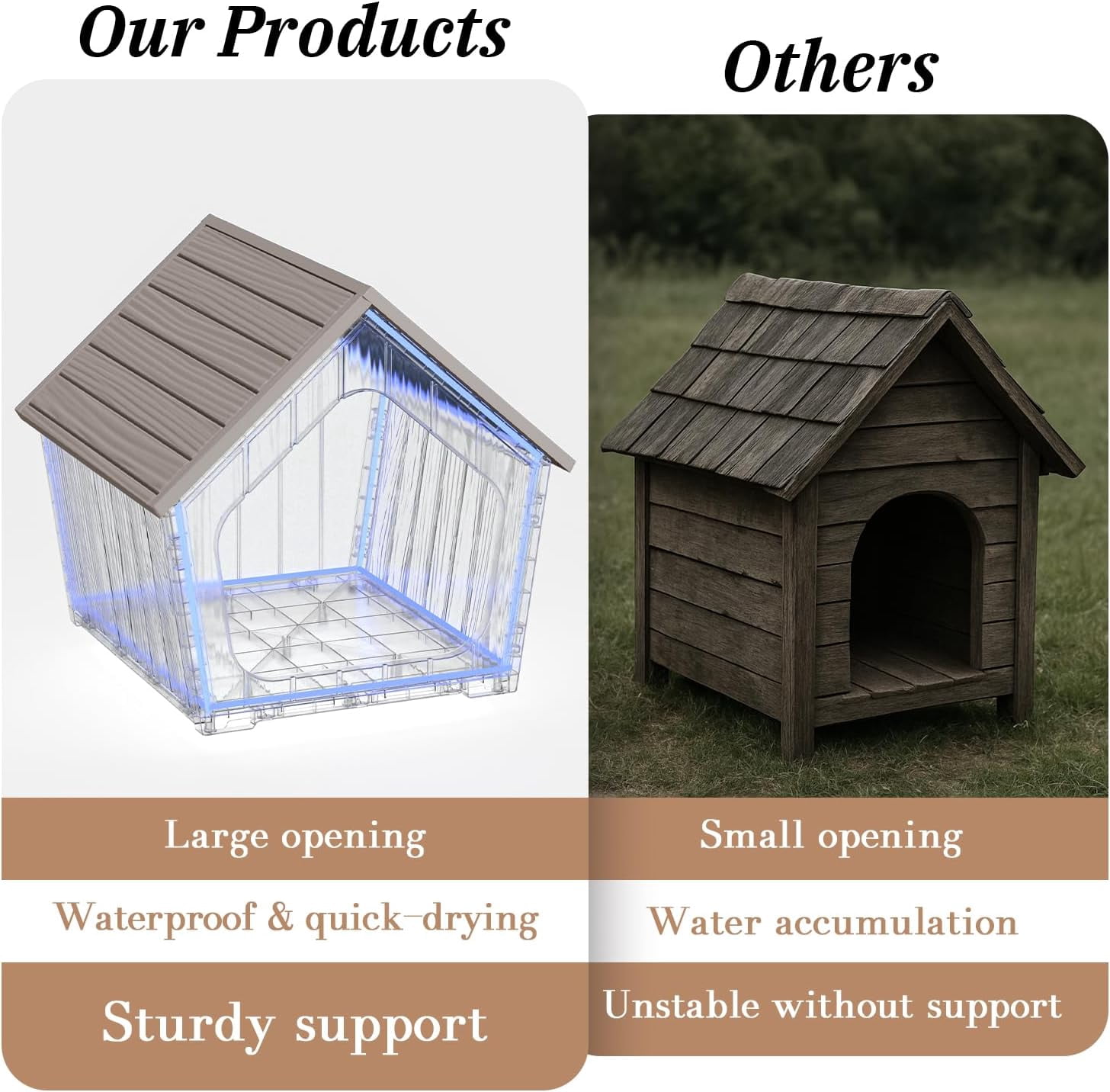 GMNIUOutdoor Cat House for Outside Indoor Use, Weatherproof Resin Outdoor Cat Shelter for Small, Medium, Large Cats, Easy Assembly(Gray)