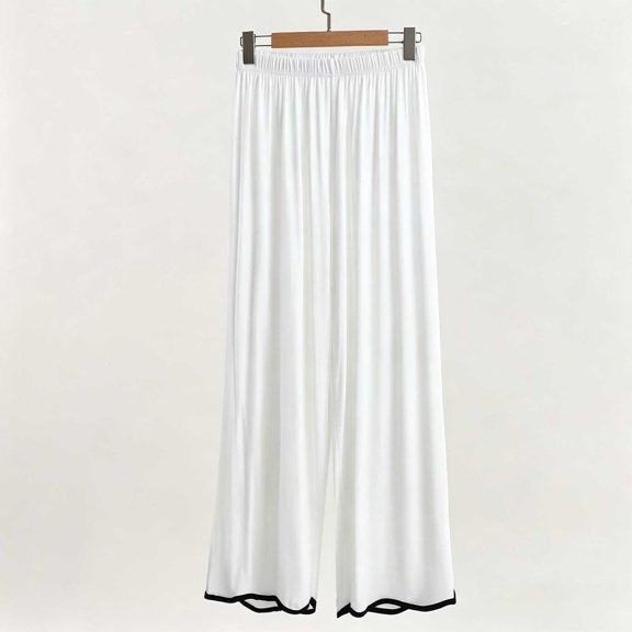 Costeam Womens Modal High Waist Wide Leg Lounge Pants Thin Soft Breathable Solid Color Loose Fit Casual Sleepwear Pajama Bottoms Long Trousers