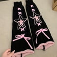 thumbnail image 6 of YooGuoGuo Leg Warmers for Women Cute Punk Y2k Stars Japanese Style Covers Girls Bowtie Lace Straps Cotton Knitted Kawaii Trumpet, 6 of 7