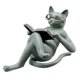thumbnail image 1 of Estatua y escultura de gato literario de resina Gato tumbado con anteojos bonitos para decoración del hogar, 1 of 5