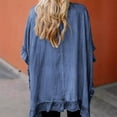 thumbnail image 5 of Fznquz Summer Cardigan for Women Open Front Denim Sweater 2025 Fall Winter Peplum Blue Jacket, 5 of 7