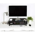 thumbnail image 3 of Kate and Laurel Briggs Wood Monitor Riser Desk Organizer, Black, 3 of 3
