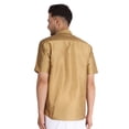thumbnail image 4 of eloria Mens Traditional Gold Tone Striped Party Shirt with Mundu Vesty Style Dhoti, 4 of 5