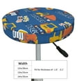 thumbnail image 4 of Bingfone12 Inch Padded Round Bar Stool Cover Cushion With Elastic Fabric Round Chair Seat - Construction Vehicles, 4 of 7