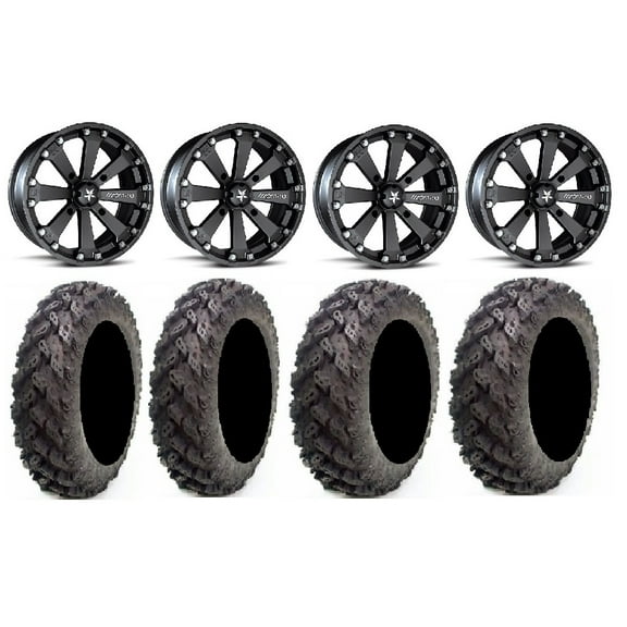 MSA Black Kore 14" UTV Wheels 27" Reptile Tires Yamaha Viking Wolverine YXZ1000R CFMoto ZForce 950 UForce 1000