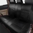 thumbnail image 2 of Funda de asiento de coche de una sola línea con cuadros de diamantes, cuero acolchado, cuero sintético PU, 2 of 5
