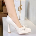 thumbnail image 2 of High Heels for Women Stiletto Pointed Toe Pumps 12CM Bow Wedding Shoes Sexy for Bride Prom Party, 2 of 6