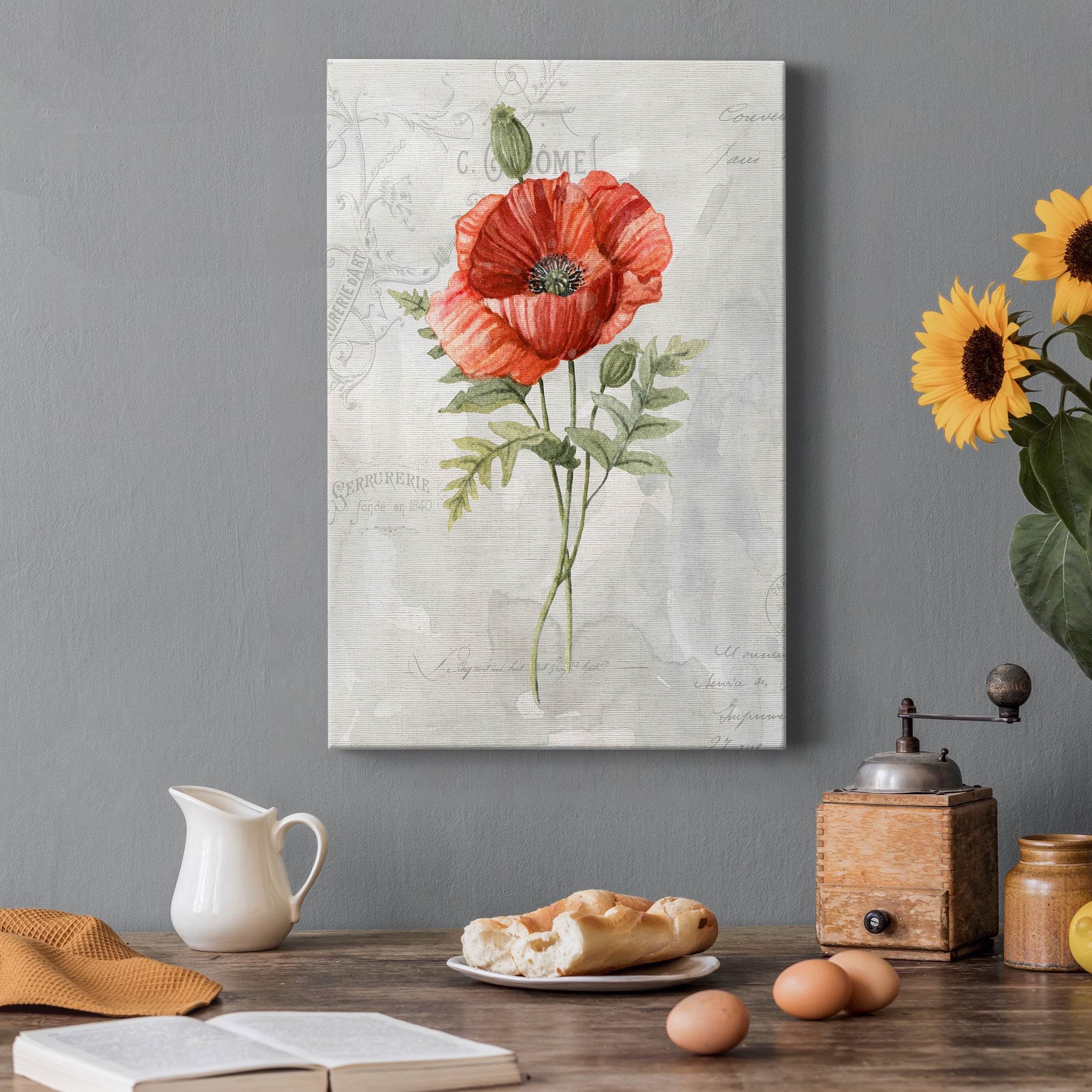 Linen Poppy Premium Gallery Wrapped Canvas - Ready to Hang - 32 x 48