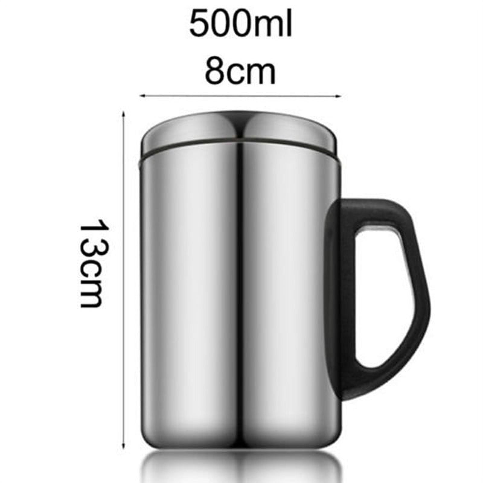 1pc 500ml Random Color Stainless Steel Sus304 Coffee Cup With Handle And  Lid, Thermal Insulated Mug For Office, Gift, Home Use