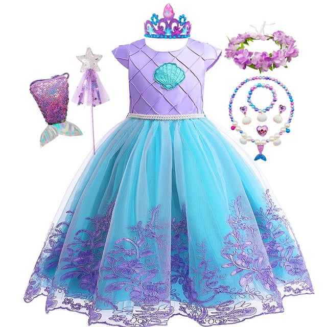 Disfraz de la Sirenita Ariel para niña, vestido de princesa para Cosplay, Halloween, Carnaval, cumpleaños, ropa de fiesta Fivean unisex