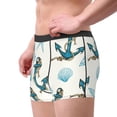 thumbnail image 2 of Sikiie Anchors And Shells Print Men's Boxer Briefs, Elastic Waistband Boxer Briefs Leggings-Small, 2 of 5