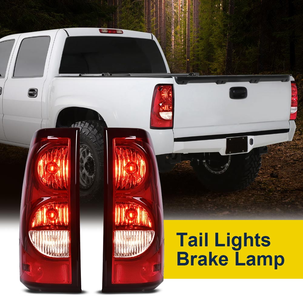 PIT66 Tail Lights Lamps 2pcs LH RH Fit for Chevy Silverado 1500 2500 3500 HD 2003-2006
