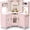 Pink Cottage, variant on Best Choice Products Cottage Corner Play Kitchen for Kids, Wooden Toy Kitchen w/ Espresso, Ice Maker, Sink, 11pc - Cream