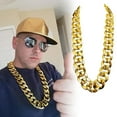 thumbnail image 3 of ROZYARD Papper Gold Chain Big Chunky Faux Gold Hip Hop Turnover Chain Exaggerated Rapper Costume Accessories Gangster Necklace, 3 of 9