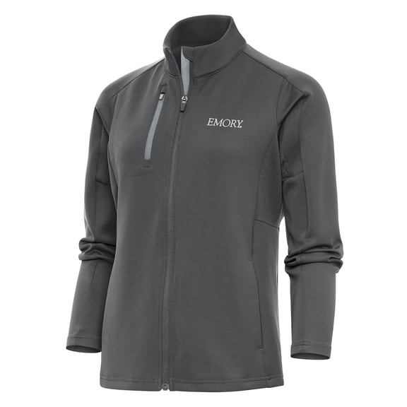 Women's Antigua Pewter Emory Eagles Generation Full-Zip Jacket