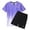 Purple, variant on KKBOTIVE Men's 2pc Outfit Set Solid Color Round Neck Short Sleeved Tops and Shorts/trousers 2 Piece Outfits for Adults Summer Suits, Black Size: XXL