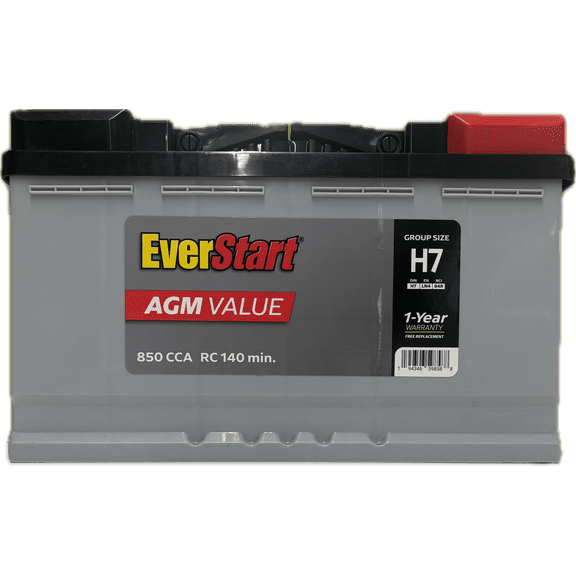 EverStart AGM Value Lead Acid 12 Volt Automotive Battery, Group Size H7, 850 CCA