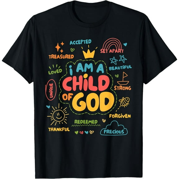 I am a Child of God Christian Retro Jesus Faith Design Gifts Unisex T-Shirt for Men Women Kids