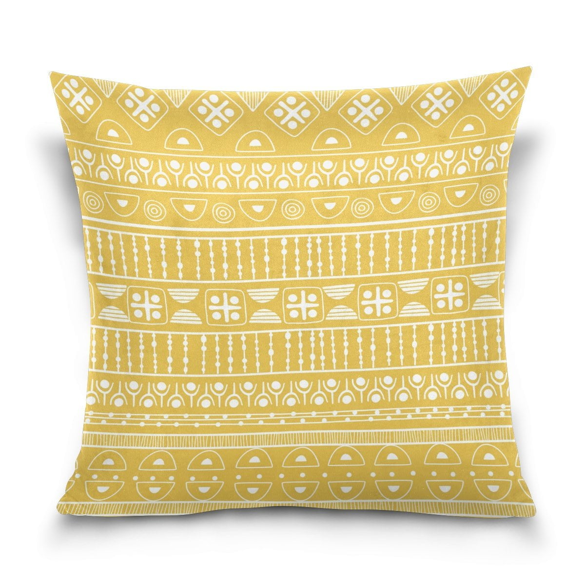 POPCreation Yellow Bohemian Throw Pillow Case Vintage Cushion Cover 20x20 inches