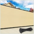 thumbnail image 1 of ColourTree Customized Size Fence Screen Privacy Screen Beige 5' x 47? - Commercial Grade 170 GSM - Heavy Duty - 3 Years Warranty - Cable Zip Ties Included, 1 of 5