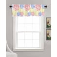 thumbnail image 3 of Yellow Red Blue Fireworks Linen Curtain Valance for Bedroom/Bathroom/Kitchen/Living/Dining Room Window,Independence Day Freedom White Pocket Topper Drapes Decorative Cafe Drapery Panel 42"x12", 3 of 6