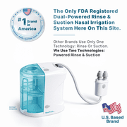 NasalFresh MD Premium Bundle Dual Powered Nasal Irrigation for Sinus Congestion & Snoring, 60 Saline Packets, Rechargeable, Self Cleaning for Adults