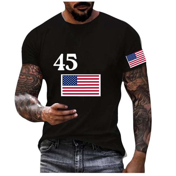 Mens Casual Pantalones Cortos Raya Impresión Suéter Fitness Deportes Camiseta, Poliéster Cuello Redondo Blusa para Al Aire Libre, Diario Y Primavera Verano Desgaste