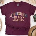 thumbnail image 1 of T-Shirt Graphique Chrétien "Motherhood Is My Ministry", Marron, Taille 3TG, 1 of 6