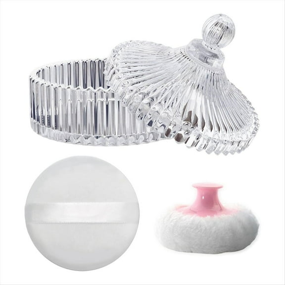 Body Powder Puff and Container Set , Dusting for Women Baby Loose Containers Wet Dry Makeup
