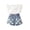 White, variant on KYAIGUO 1-6Y Toddler Baby Girls Demin Shorts Set 2PCS Summer Sleeveless Ruffle Shirt Tops Jeans Shorts Set Outfits