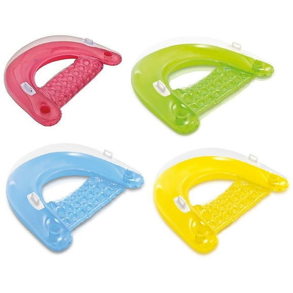 Intex Sit 'N Float Inflatable Colorful Floating Loungers, 4 Pack (Colors Vary)
