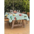 thumbnail image 3 of Outdoor Tablecloth with Umbrella Hole for Patio/Picnic/Party/Camping, Teal Cartoon Truck Waterproof Table Cloth Rectangle Table Cover Washable, Funny Cute Colorful Car Tree Polka Dot (54"x 80"), 3 of 8