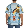 thumbnail image 3 of Kdxio Men'S Hawaiian Shirt For Men Short Sleeve Shirt Giraffe Come Out From Zipper Summer Casual Holiday Beach Button Down T-Shirts, 3 of 5