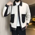 thumbnail image 3 of Abrigos con cremallera en V para hombre, ropa informal bordada de alta calidad, moda 2024, chaquetas de béisbol para hombre, ofertas, nuevas en entrega rápida, frío Y2k, 3 of 5