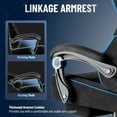 thumbnail image 6 of Huracan Velvet Fabric Gaming Chair for Adult Adjustable Height Video Gamer Chair with Footrest&Massage Lumbar Cushion High Back Computer Deak Chair for Office Home,Black+Blue, 6 of 10