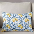thumbnail image 3 of Lemon Leaf Throw Pillow Cover 20 x 30 Inch Decorative Pillow Cover Yellow Fruit Blue Botanical Plant Summer Lumbar Pillowcase Seasonal Rectangle Cushion Case for Couch Sofa Bed Living Room, 3 of 7
