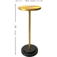 thumbnail image 4 of Drink Table, Carved Table Top Martini Table, Small Side Table, Weighted Base Pedestal Table for Living Room, Bedroom, Bathroom, Gold and Black, 4 of 16