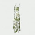 thumbnail image 3 of Womens Summer Beach Dresses Spaghetti Strap Vacation Cami Dress Sleeveless Aline Maxi Sundress Army Green, S, 3 of 7