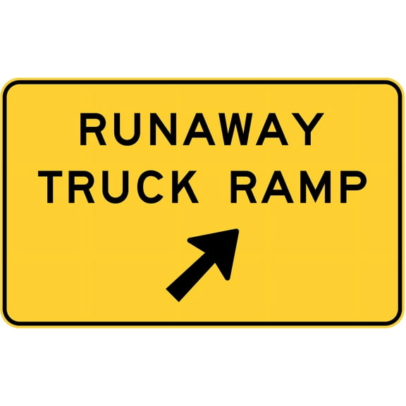 Vinyl Stickers - Runaway Truck ramp (exit) - Safety and Warning Warehouse Signs Stickers - 3.5" x 5" - 3 Pack